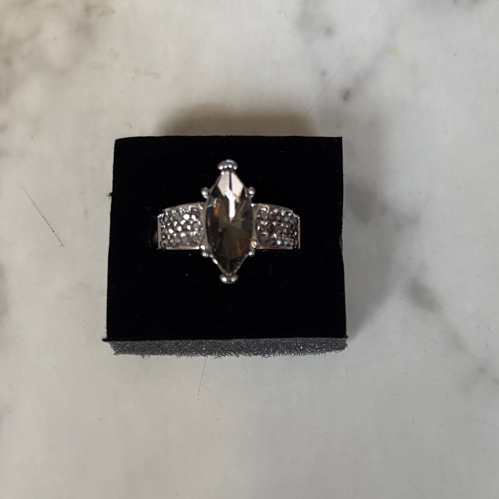 Silver Marquise Crystal Cocktail Ring - Women Jewelry